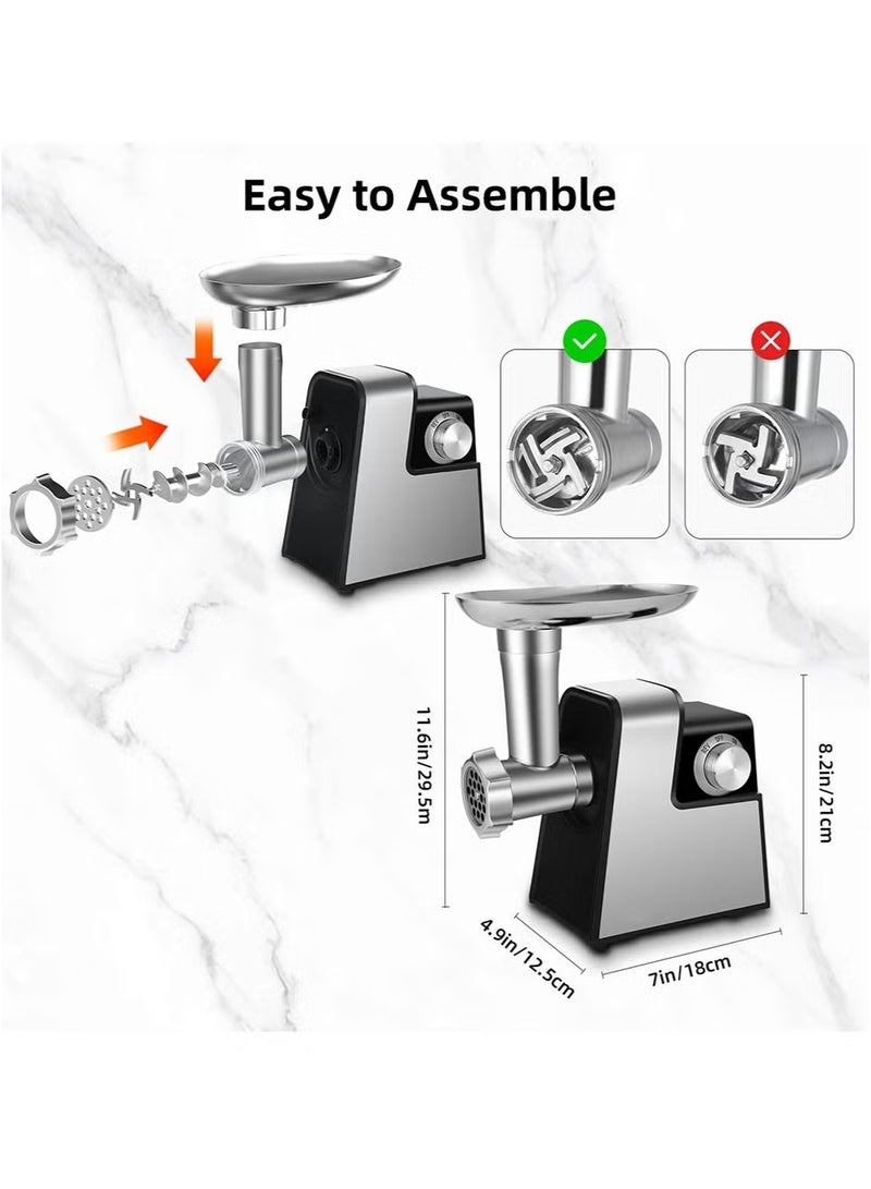 ET-LIFE Meat Mincer/Grinder/Kibbeh Maker, 2800W, MG-S6, Black, Stainless steel blade - Image 5